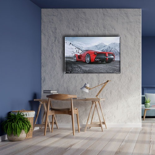 Kırmızı Ferrari Canvas Tablo