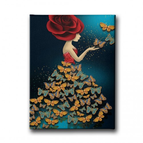 Butterfly Woman Canvas Tablo