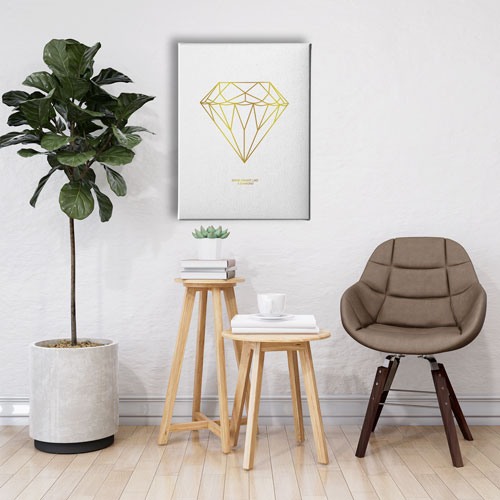 Golden Diamond Canvas Tablo