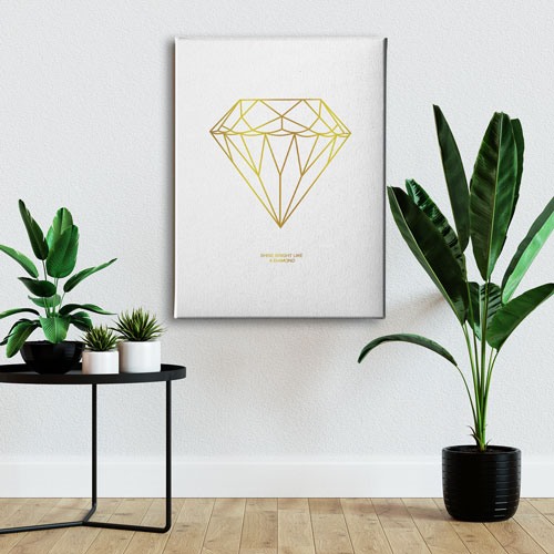 Golden Diamond Canvas Tablo