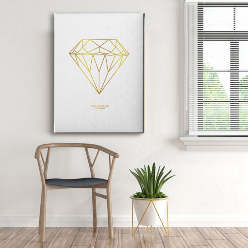 Golden Diamond Canvas Tablo