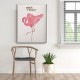 Flamingo Watercolor Canvas Tablo