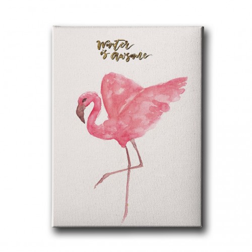 Flamingo Watercolor Canvas Tablo