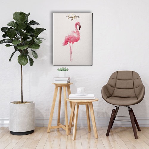 Flamingo Watercolor Canvas Tablo