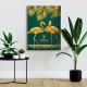 Golden Flamingo Canvas Tablo