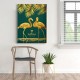 Golden Flamingo Canvas Tablo