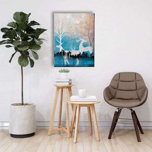 Geyikli Modern Canvas Tablo