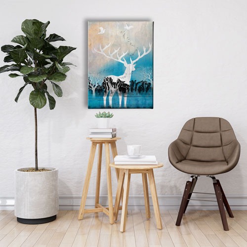 Geyikli Modern Canvas Tablo