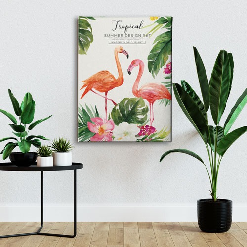 Flamingo Watercolor Tablo