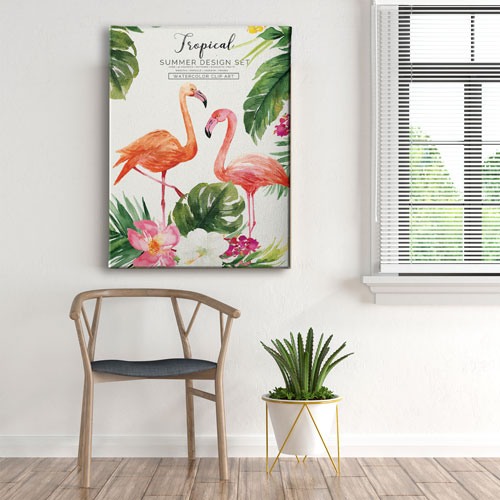 Flamingo Watercolor Tablo