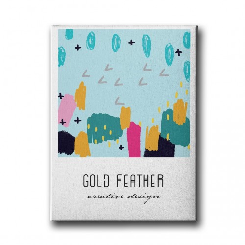 Gold Feather Canvas Tablo 