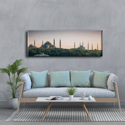 Ayasofya-Sültan Ahmed Cami Panoramik Kanvas Tablo