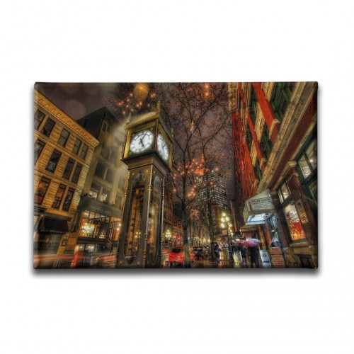 Gastown Steam Clock Canvas Tablo